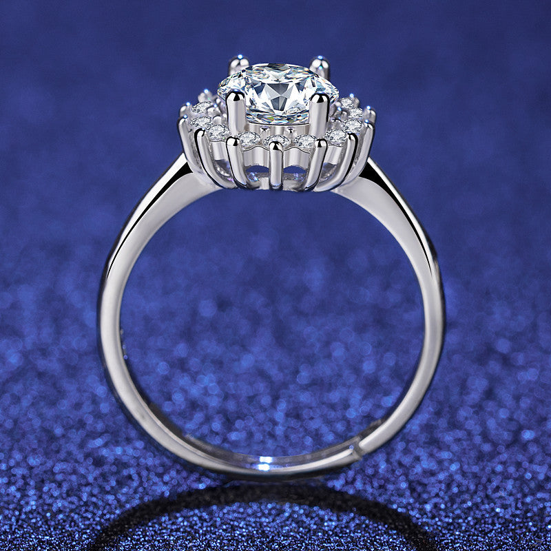 Womens Fashionable Casual Sunflower Adjustable Ring