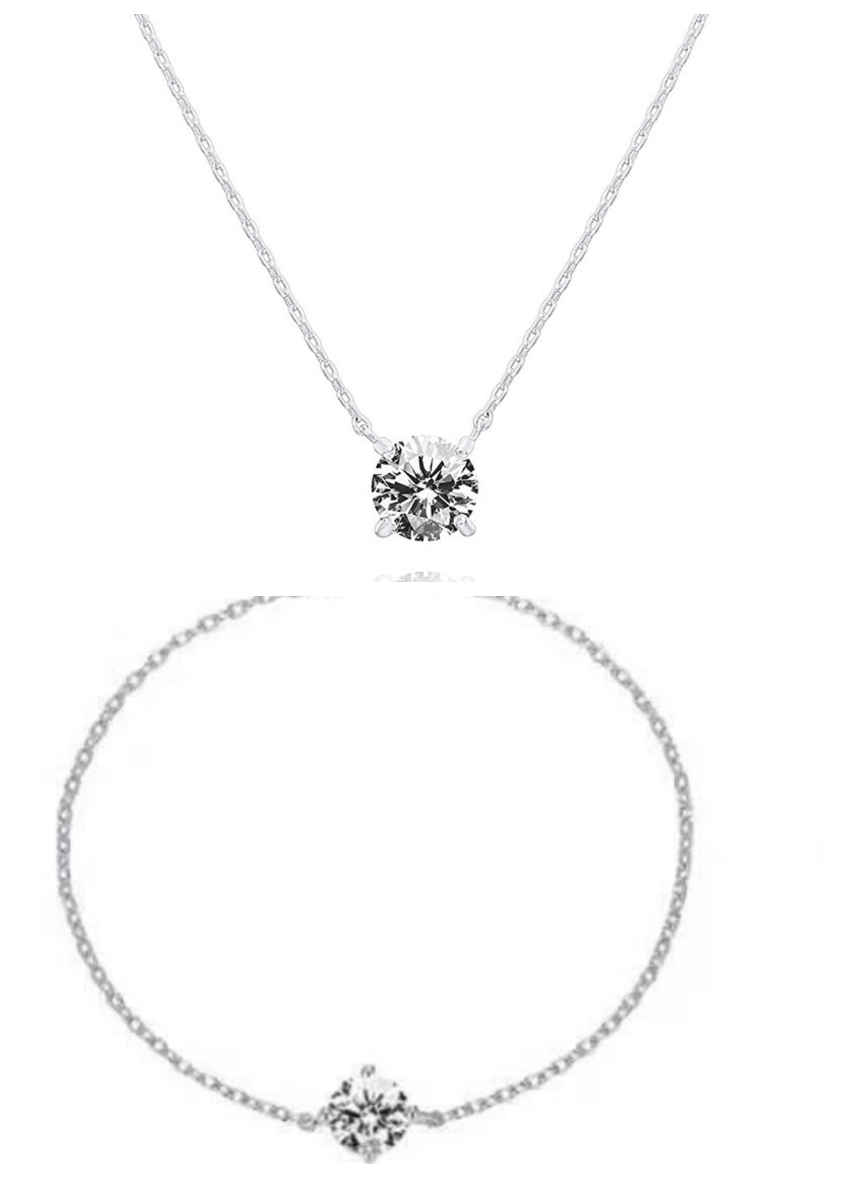 18k Gold-Plated Classic Four-Prong 2-Carat Simulated Diamond Pendant Necklace For Women
