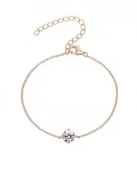 18k Gold-Plated Classic Four-Prong 2-Carat Simulated Diamond Pendant Necklace For Women