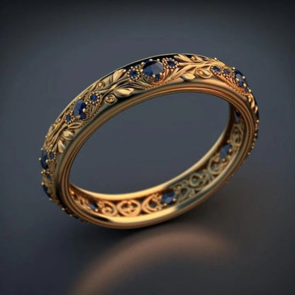 Gold Plated Royal Blue High-End Ring