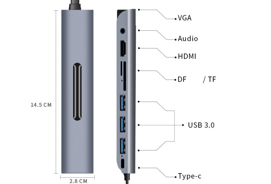 USB C HUB docking station 9 in 1Type-C HDMI VGA