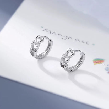 Instagram-style Minimalist And Cool-toned Trendy Heart-shaped Hoop Earrings