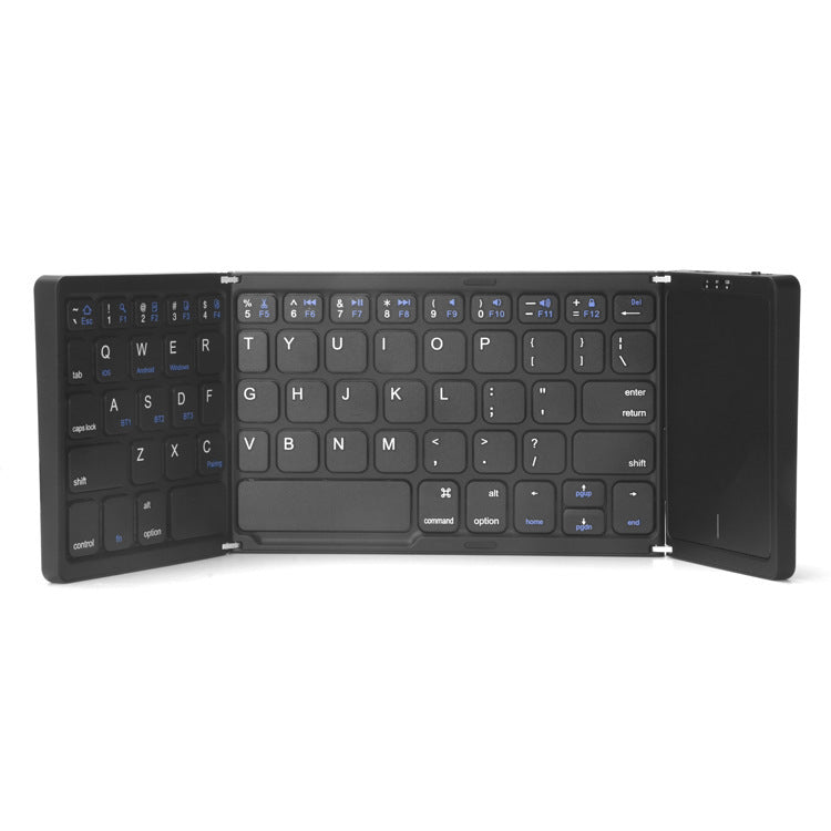 Three Folding Wireless Bluetooth Keyboard Touch Pad Mobile Phone Tablet Notebook