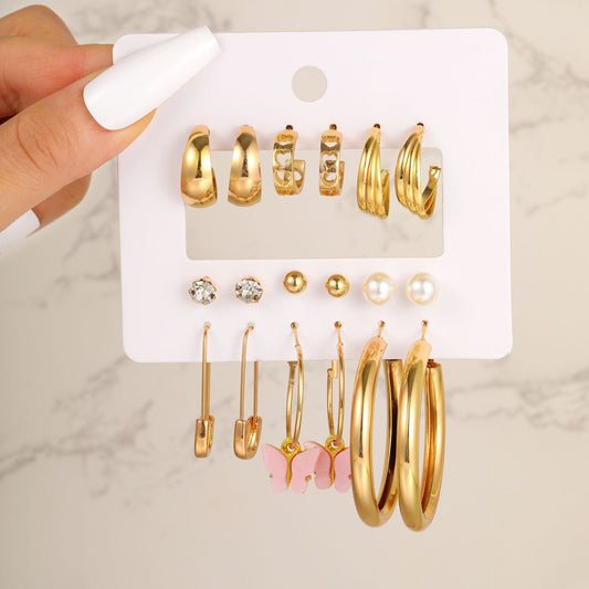 Square Geometric Hoop Earring Set