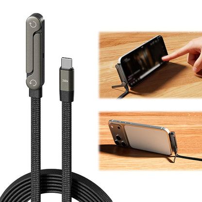 Fast Charging Foldable Bracket Data Cable 2-in-1 Data Wire Foldable