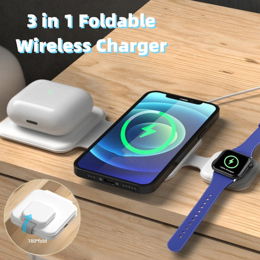 3 In 1 Magnetic Foldable Wireless Charger Multi-device