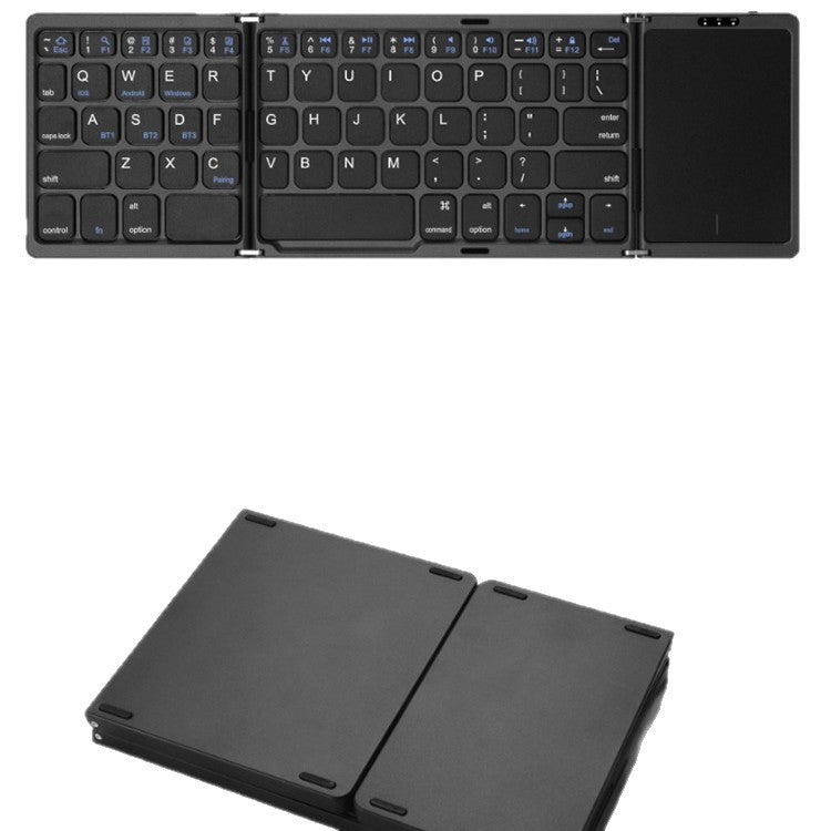 Three Folding Wireless Bluetooth Keyboard Touch Pad Mobile Phone Tablet Notebook