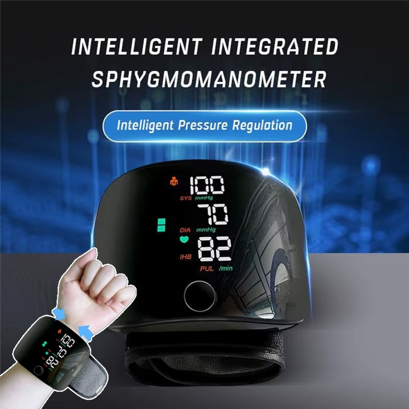 Wrist Sphygmomanometer Rechargeable Blood Pressure Meter