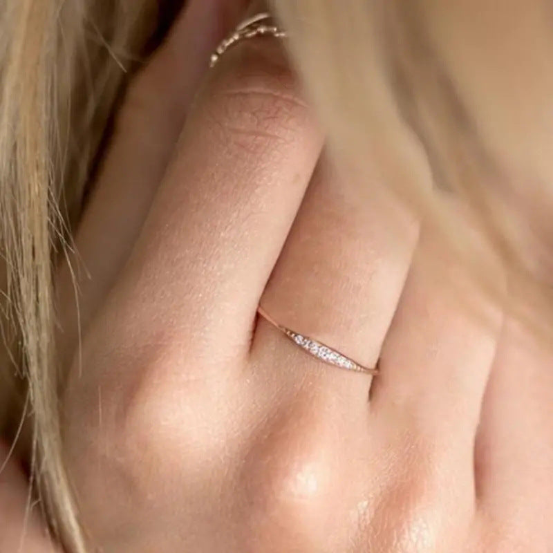 Womens Minimalist Zircon Fashion Ring Trendy And Stylish
