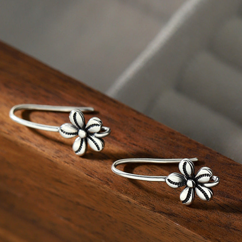 One Thought 925 Sterling Silver Flower Earrings For Women