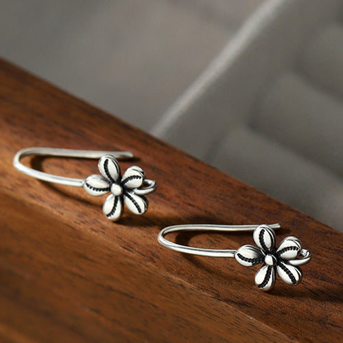 One Thought 925 Sterling Silver Flower Earrings For Women