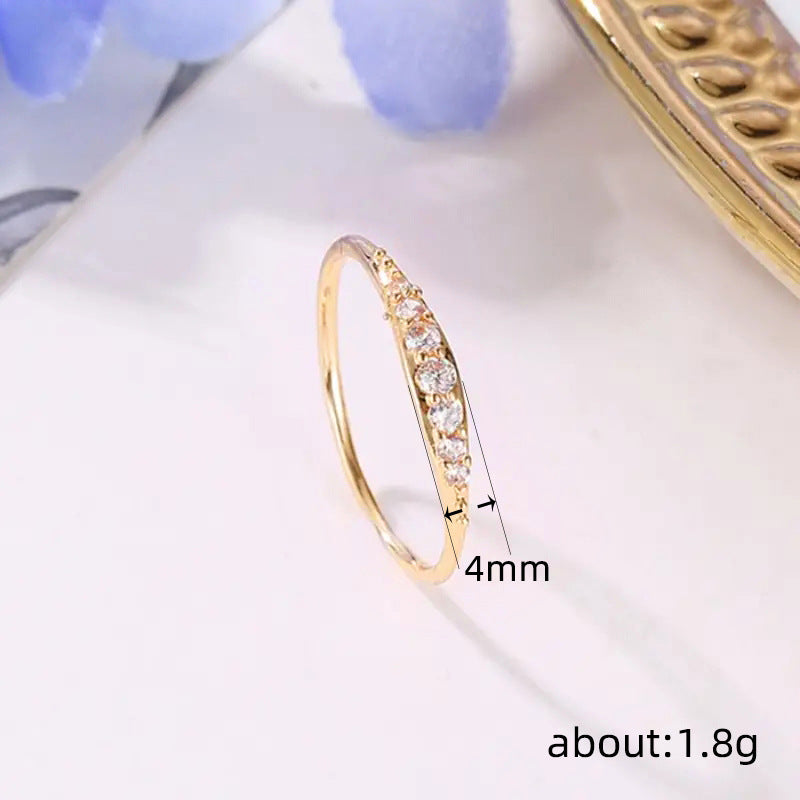 Womens Minimalist Zircon Fashion Ring Trendy And Stylish