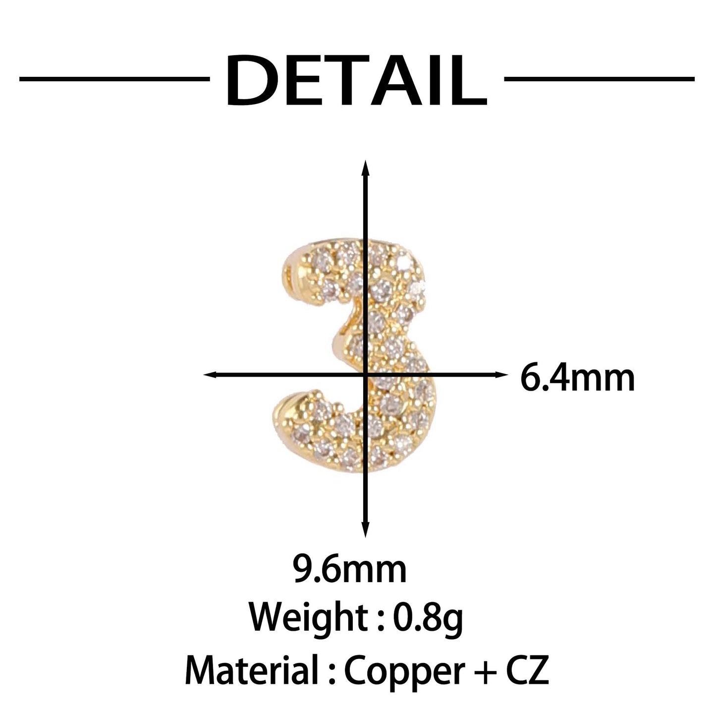 Personalized Creative Digital Love Heart Bracelet Accessories Pendant