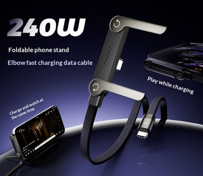 Fast Charging Foldable Bracket Data Cable 2-in-1 Data Wire Foldable