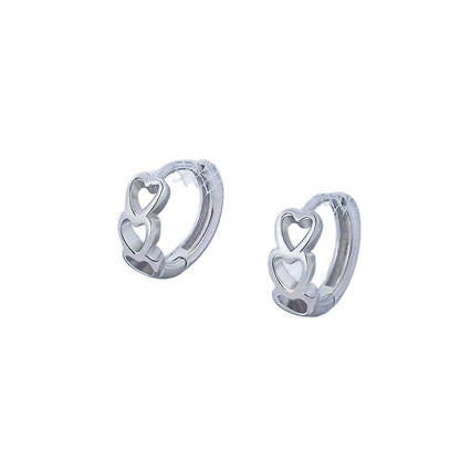 Instagram-style Minimalist And Cool-toned Trendy Heart-shaped Hoop Earrings